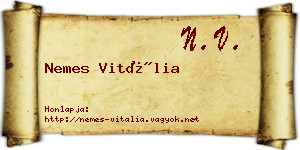 Nemes Vitália névjegykártya